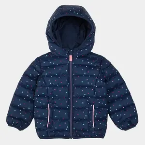 Rokka&Rolla Toddler Girls' Light Puffer Jacket Winter Coat-Navy Stars, size 3T