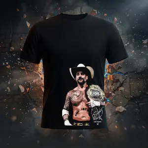 CCMA STORE CM Punk Heavy Cotton Shirt WWE Tshirt WrestleMania Fan Apparel Menswear Breathable Printing