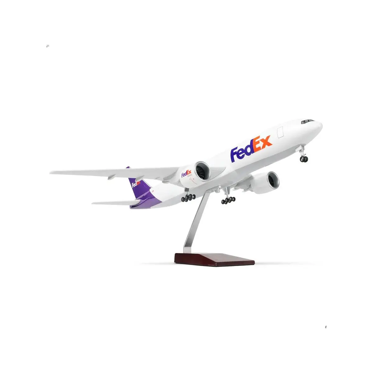 High Quality Diecast Boeing 777-300ER FedEx Model Plane, 1:150 Scale, 47 cm, with Stand, Lifelike Visual Effect, Ideal Gift for Aviation Enthusiasts