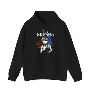 Les Miserables Broadway Musical Show Navy Black Hoodie Sweatshirt Size S to 5XL