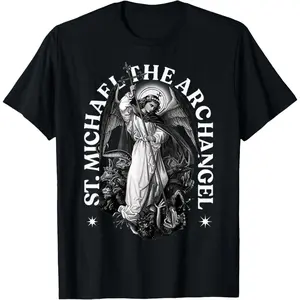 St. Michael Archangel Protector Justice T-Shirt Casual Fitted