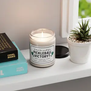 Pickleball Victory Scented Candle Hand-Poured Vanilla & Cinnamon 9oz Soy Candle for Home Fragrance Cozy Aromatic Atmosphere Ideal for Home Office