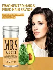 Avocado Hair Wax Stick for Messy Hairstyles, Natural Matte Finish, Non-Greasy, No Cast, Ideal for Women's Ponytails and Bangs