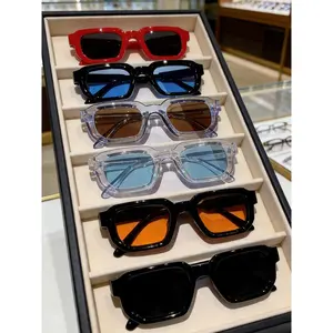 6-Pack Vintage Rectangle Sunglasses for Men & Women – Retro Fashion Eyewear with UV400 Protection, Luxury Design