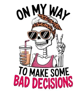 DTF Transfers - Funny Full-Color DIY Craft Supplies, Multi-Size with Leopard Print, Peace Sign, Skeleton Designs for Apparel & Headband Accessories (Toys & Hobbies Specialty DIY Supplies)