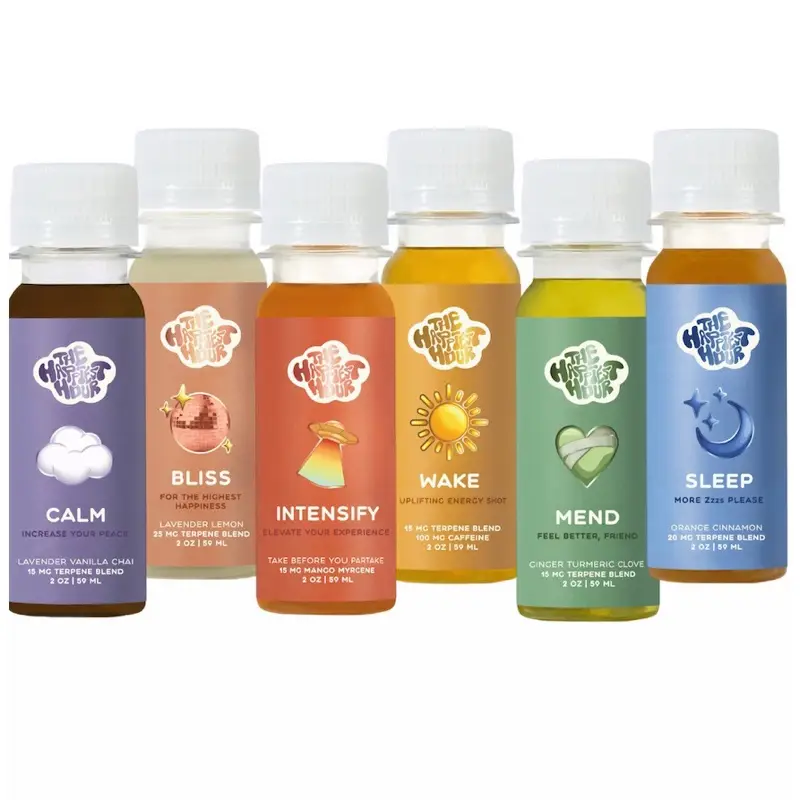 The Happiest Hour Mood Menu - Natural Wellness Terpene Supplement Drinks - Wake,...