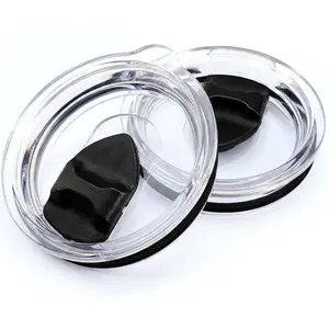 (Black 10/20oz 2Pcs)Compatible with YETI Rambler, Ozark Trail, Old Style Rtic, and More - Magnetic Slider Switch Spill Proof Tumbler Cover