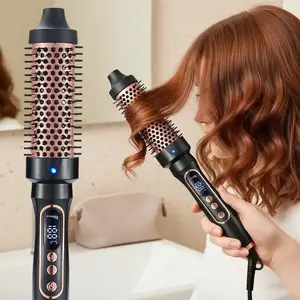 Hot Brush, 1.5 Inch Negative Ion Round Comb, Us Plug, 6 Temperature Settings, Natural Curls, Dual Voltage Ionic Curling Iron #GLOBAL PICKS