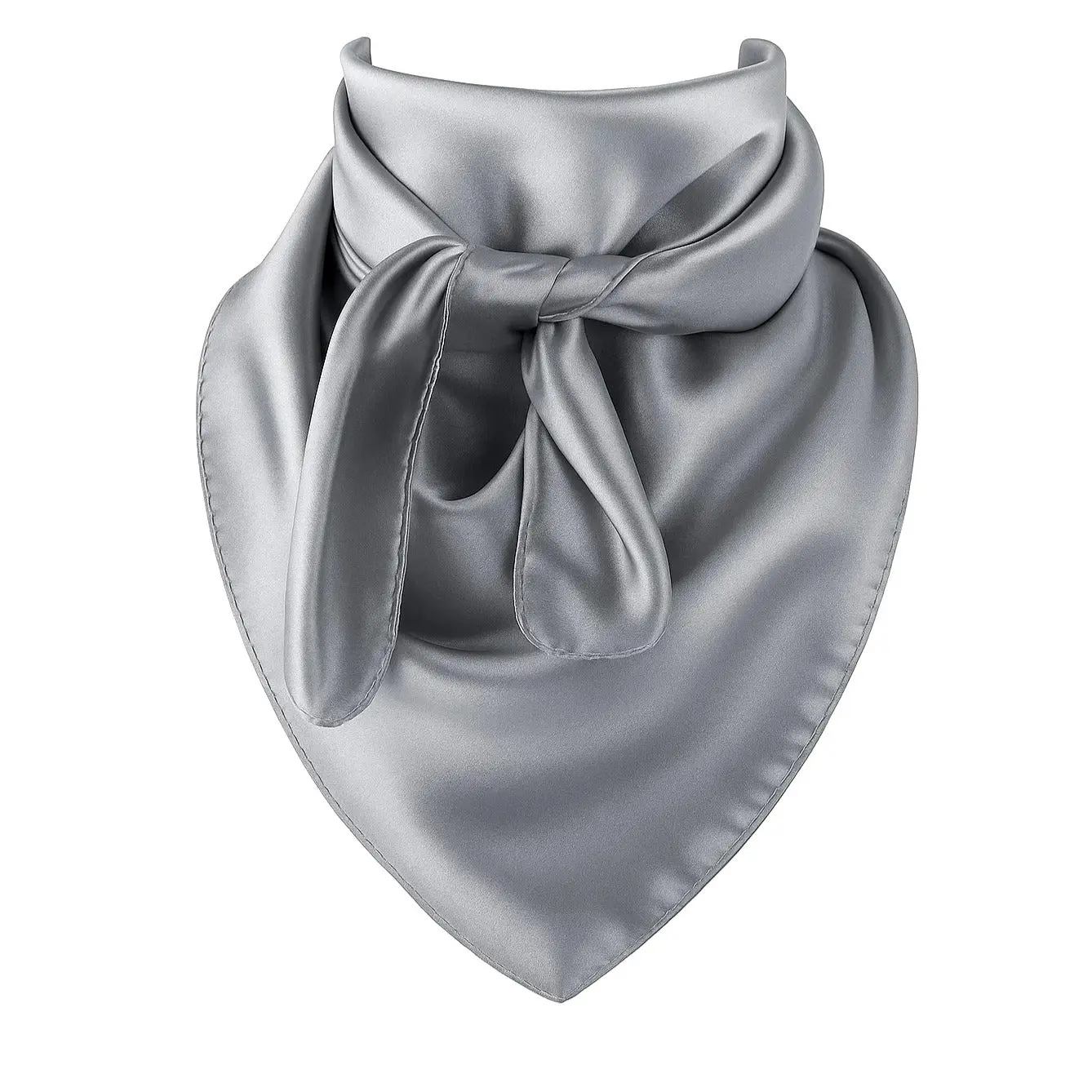 Silver Gray Wild Rag Scarf 35x35 Satin Western Cowgirl Cowboy Bandana