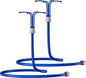 RESTMO Adjustable Standing Misters for Outside Patio, Portable Misting Cooling System with 4 Directional Nozzles, 6FT Water Mister for Hot Summer, Garden, Backyard, Beach, Camping, BBQ - 2 Pack