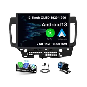 13'' QLED Touchscreen Android Car Radio for Mitsubishi Lancer 2008-2017, with Wireless CarPlay, Android Auto, AHD Backup Camera, Mirror Link, GPS Navigation