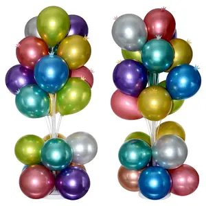 2-Pack 51 Inch Balloon Tree Stand Kit with 54 Balloons, 9 Colors for Party Centerpiece Decor