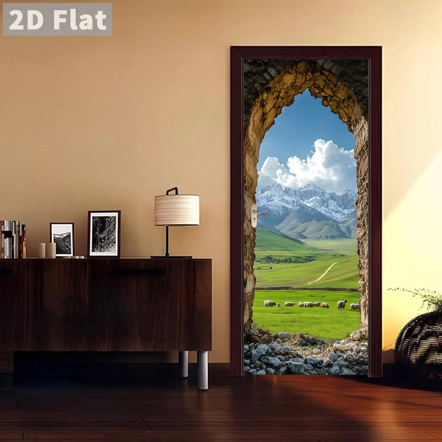 Door Sticker, Removable Self-adhesive Door Sticker, Decorative Sticker for Home Living Room Bedroom, Ornaments