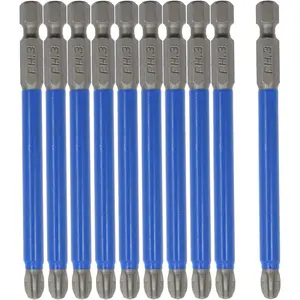 10 count  PH3 Phillips Bits Set 3.5 inch Long Anti Slip #3 Bit (PH3 x 90MM)