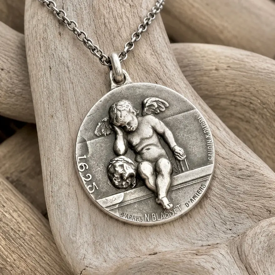 Sterling Weeping Angel of Amiens Necklace with Cremains