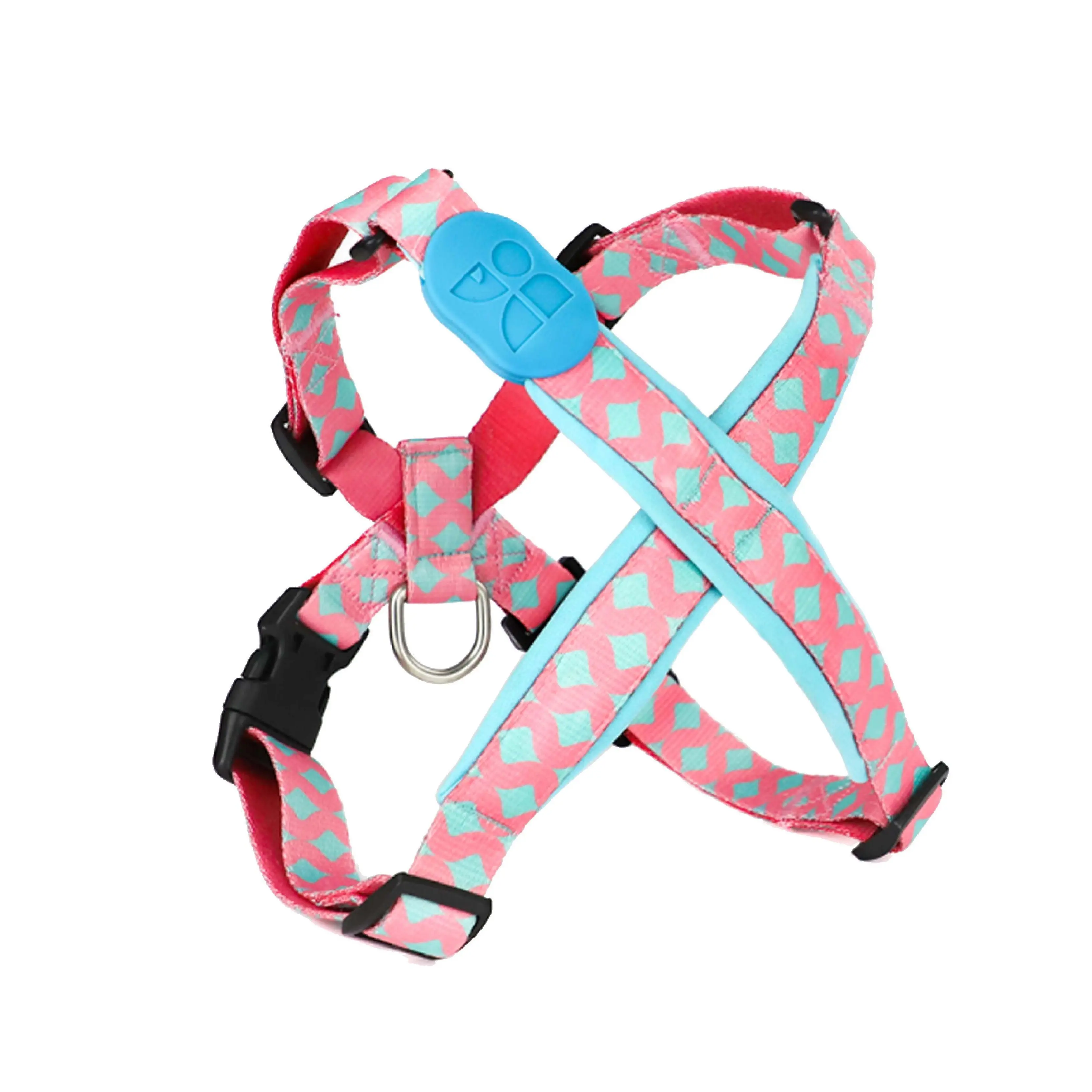 X Shape Air Mesh Dog Harness - Sturdy Design with Buckle & Double D-Rings, Fully Adjustable Chest & Neck Straps, Unique Patterns