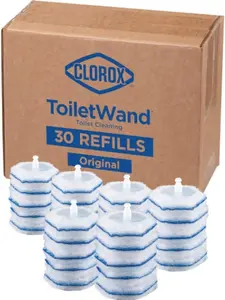 CLOROX ToiletWand Toilet Cleaning Refills, Disinfecting Scrubbing Pads, 30 Count (Pack May Vary)