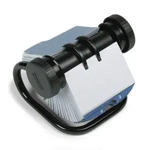 Rolodex  Open Rotary Business Card File with 24 Guides Holds 400 2-1/4 x 4 Cards Black