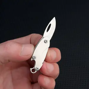 Mini Stainless Steel Keychain Knife with Bottle Opener, Portable Folding Knife for Outdoor Adventures and Daily Use, Compact and Convenient
