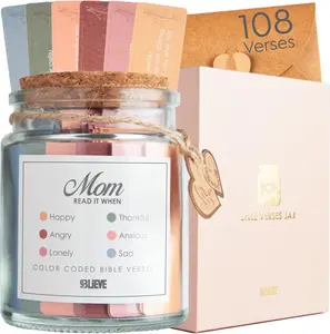 Read Me When Bible Verses Jar For Women, Mothers Day Gifts For Mom, Birthday Inspirational Christian Gift