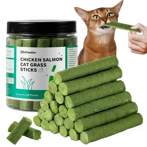 Increases Appetite & Promotes Digestive oral Health Cat Grass Sticks, Cat Grass Teething Stick for Indoor Cats, hairball removal control hair ball treat snack stick catnip flavor