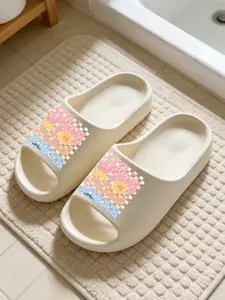 King of the Dad Jokes Dad Jokes King Checkerboard Print Coconut Sandals Cloud-Feel American Retro Fun Trendy Style Unisex Father's Day Funny Gift Daily Wear Thick Sole Non-slip Soft Comfortable All-Season Home Bathroom Outdoor