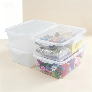 Stackable Clear Storage Bins, 14 Quart Plastic Latching Boxes with Lid, Shoe Box Organizer, Reusable Heavy Duty Containers, Durable Stackable Set of 4