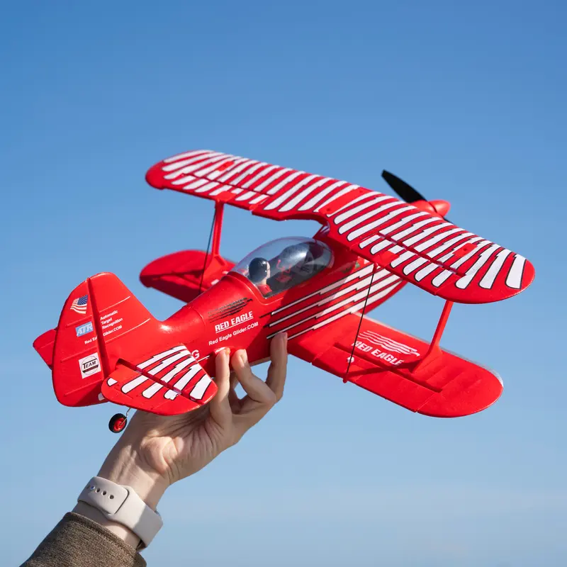 WLTOYS XKS A310 Vintage 4CH 1504 Brushless Motor RC Biplane - 2.4GHz Anti-Interference, 400mm Wingspan EPP Foam RTF Aerobatic Fixed Wing, 3D/6G Dual Mode, 3.7V Rechargeable Remote Control Aeroplanes, 12+ Years Above Unisex Holiday Gift for Beginners