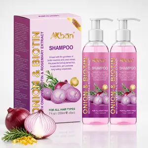 AKban Onion Rosemary & Biotin Cleansing Nourishing Shampoo 2PCS - Paraben-Free Hair Cleanser, Fragranced Blend, Moisturizing Wash for Strengthening, Restore, Hair Growth, Beauty Products, Shampoo and Conditioner Kit Compatible with All Types