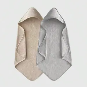 2pcs Baby Hooded Shower Towels Set, Ultra Soft Coral Fleece Absorbent Children Bathrobe, Newborn Winter Bathing Robe, Perfect Baby Shower Gift