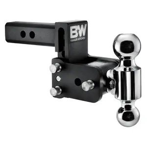B&W TS10033B Trailer Hitches Tow & Stow Adjustable Ball Mount Fits 2" Receiver Dual 2" x 2-5/16" Balls 3" Drop 10,000 GTW