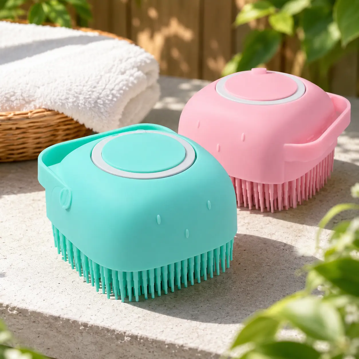 Universal Pet Shampoo Dispenser Bath Brush - Super Soft Grooming Tool for Dogs, Ergonomic Grip, Waterproof Head, Ideal for Regular Grooming Sessions, Stress-Free Bathing, Healthy Coat Care, Super Soft Massage