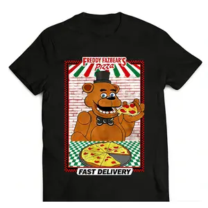 Youth Five Nights at Freddy's Fazbear's Pizza Tshirt Boys Graphic Tee y2k cotton fashion Streetwear Top Trending Christmas Easy Care Machine Wash Safe
