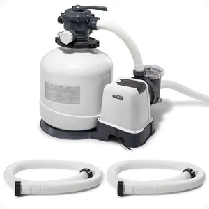 INTEX 3000 GPH Above Ground Pool Sand Filter Pump w/ 1.5 Inch Pump Hose (2 Pack)