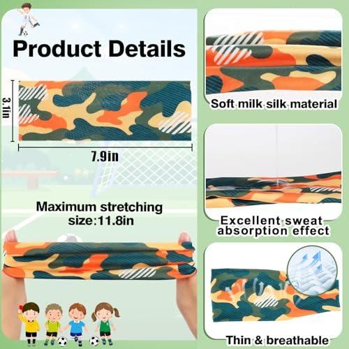 Sweatbands for Kids - Non Slip Breathable Kids Athletic Sweatband Football Headband for Boys, Made of Comfortable Milk Silk, Elastic Sweat Absorbing Hairband for Kids Basketball Soccer Baseball