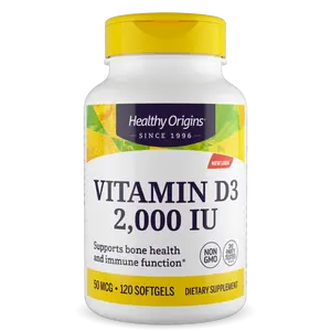 Healthy Origins - Vitamin D3 2000 IU l 50 mcg 120 Softgels Supports Bone Health & Immune Function