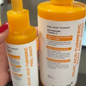 [medicube] Kojic Acid Turmeric Peel Shot Duo For Face & Body | Brightening Reset Gentle Exfoliating Serum with BHA, LHA & PHA for Dead Skin Cells, Blackheads & Excess Sebum | For Dull, Rough & Troubled Skin