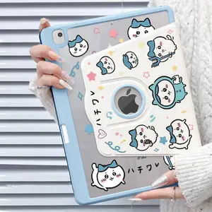 Chiikawa Case For IPad 10th Generation 10.9in Case Pro 2025 11th 11in Acrylic Case Air6 7 Mini4 5 720° Rotating Tablets Cover
