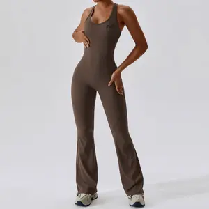 DRPfit for HER Flared Leg Bodysuit-Brown