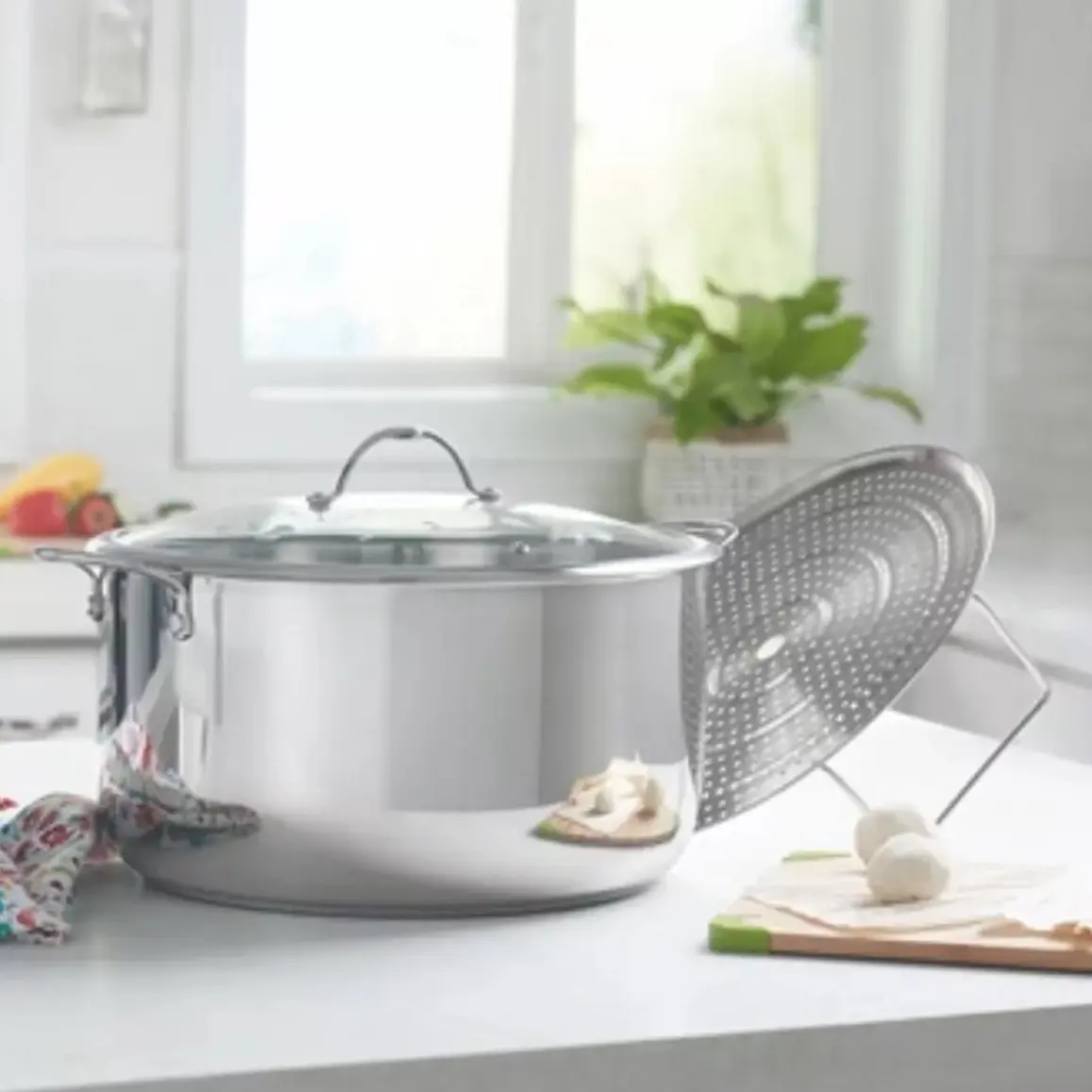 PRINCESS HERITAGE SIGNATURE 15-Qt. Stockpot with Steaming Rack 3681| Cookware