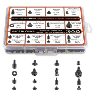 450-  Screw Kit for PC Building and Repairing - Includes M.2 SSD Mounting Screws, Motherboard Standoff Screw, PC Case, SSD, HDD & Fan Screws | -in- Repair Kit