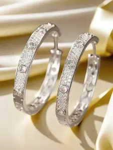 1 Pair Pretty Cubic Zirconia Hoop Earrings For Women For Wedding Engagement Anniversary Party Jewelry Valentine's Day Gift