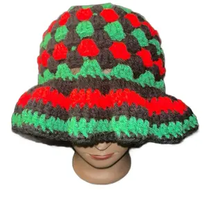 Granny Stitch Floppy Ruffle Hat