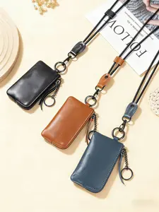 Personalized PU Leather Neck Wallet, Mini Keychain Coin Purse, Fashionable Multi-Functional Large Capacity Card Holder, Unisex Gift Bag