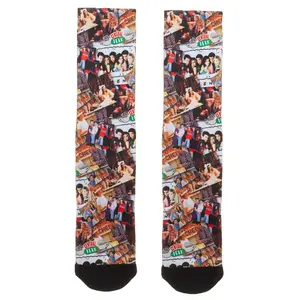 FRIENDS TV Show Scenes Collage All Over Sublimated Print Crew Socks