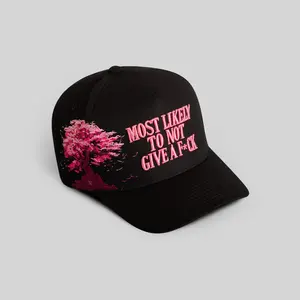 Field Grade Cherry Blossom Black Trucker Hat | trucker hat | adjustable | mesh back | embroidered | dad hat | snapback | casual | unisex | breathable | outdoor | Trendy Hat 2026 | Streetwear Headwear | Fashion Cap | Summer Hat | Outdoor Cap | Sun Hat