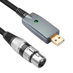 USB Microphone Cable,XLR Female to USB Mic Link Converter Cable for Microphones or Recording Karaoke Sing,6 feet