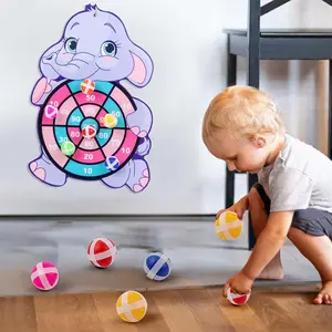 New Elephant Dart Board Sticky Ball Set, Kids Dartboard, Creative Throwing Toy, Interactive Game, Halloween Christmas Birthday Gift, Gift For Kids, Birthday Present, Gift Option, Fun Party Game Accessory