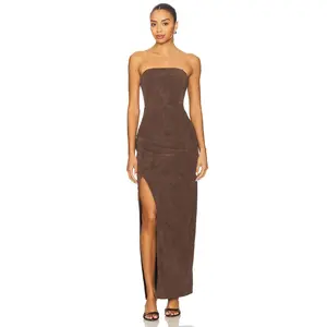 Line & Dot Alfie Maxi Dress in Chocolate