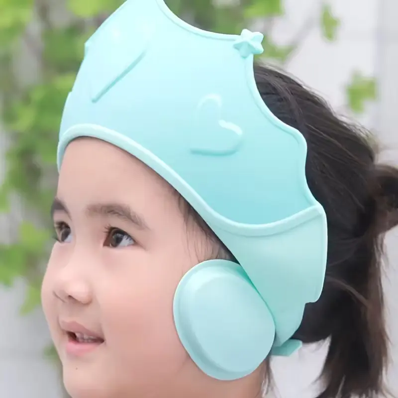 Adjustable Crown Ear Cover Bath Cap, Suitable for Washing Hair and Showering, Comfortable Fit, High Quality Light, New Parents, Toddler Shower Cap